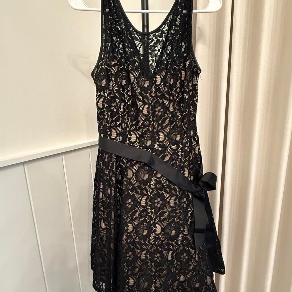 Black Floral Lace Cocktail Dress